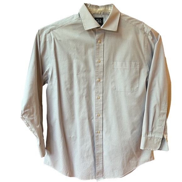 Jos. A. Bank White Blue Plaid Dress Shirt 16.5/33 - Picture 4 of 8